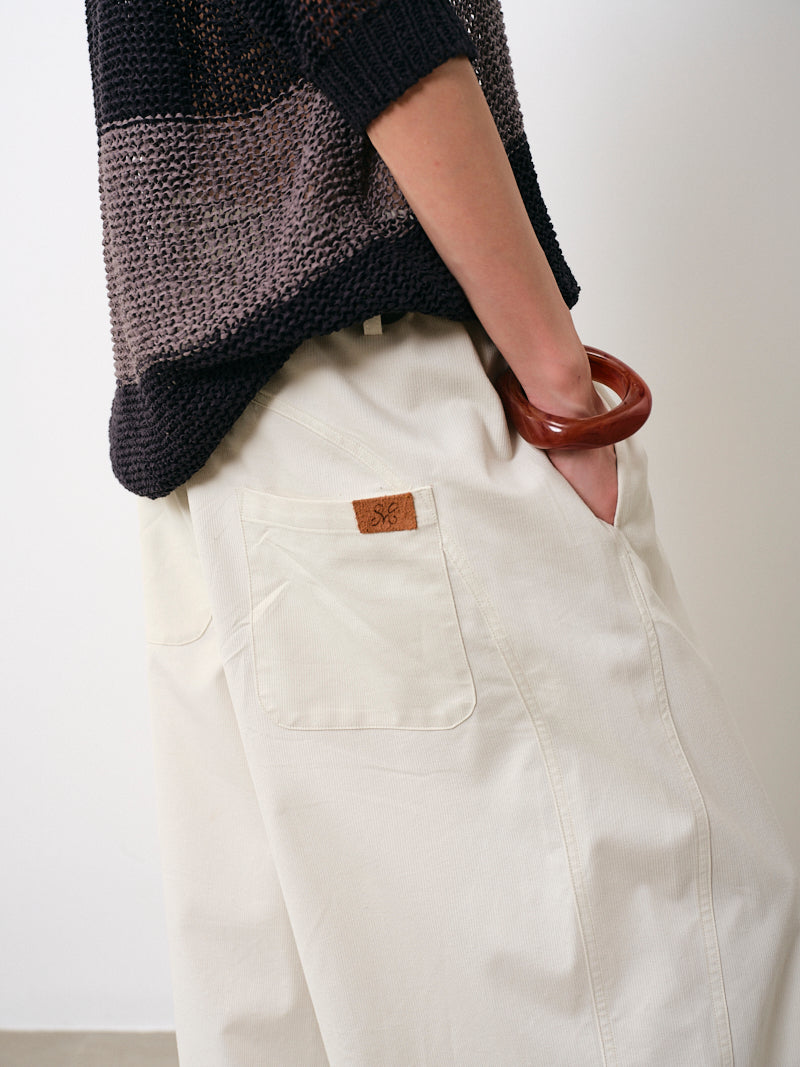 Beaded Wide-Leg Pants with Detachable Waistchain