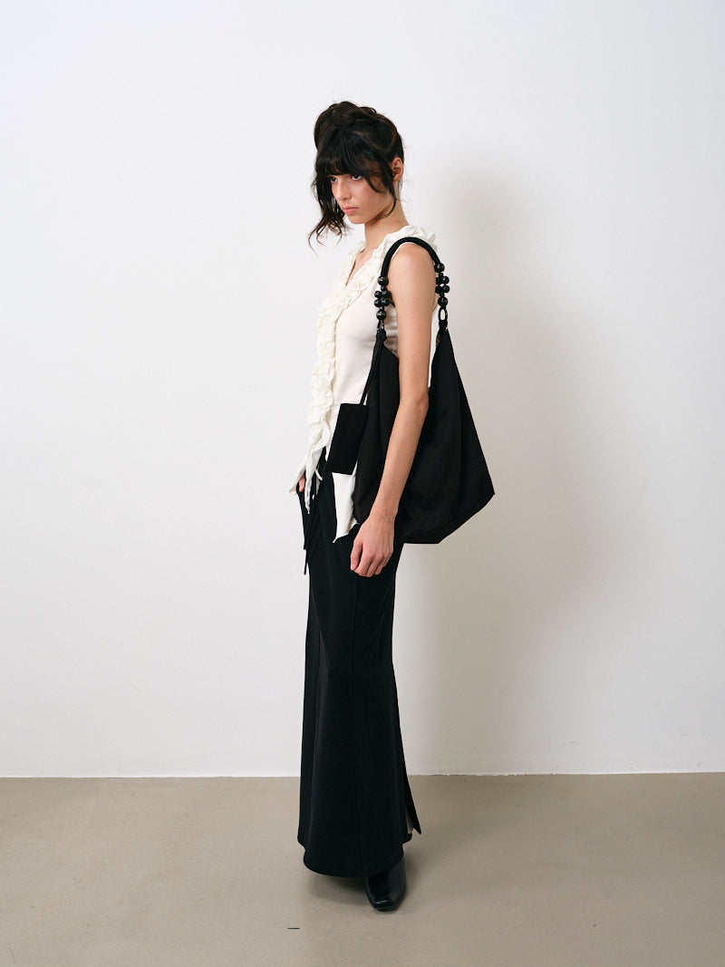 Reversible Two-Tone Beaded Canvas Tote Bag