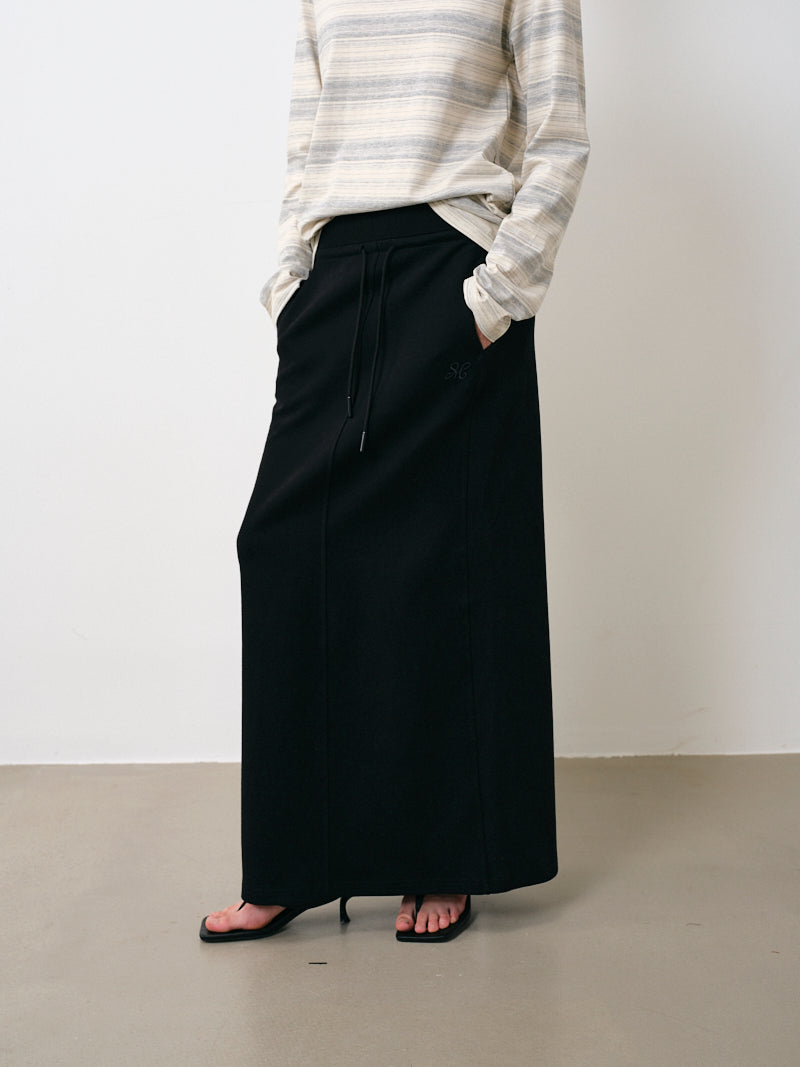 Feather-Soft Straight Maxi Skirt