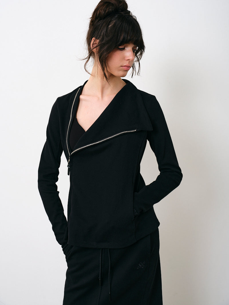 Slim Fit Asymmetric Zip Jacket