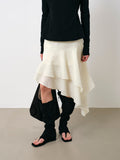 Layered Asymmetrical Skirt in Tencel Linen Blend