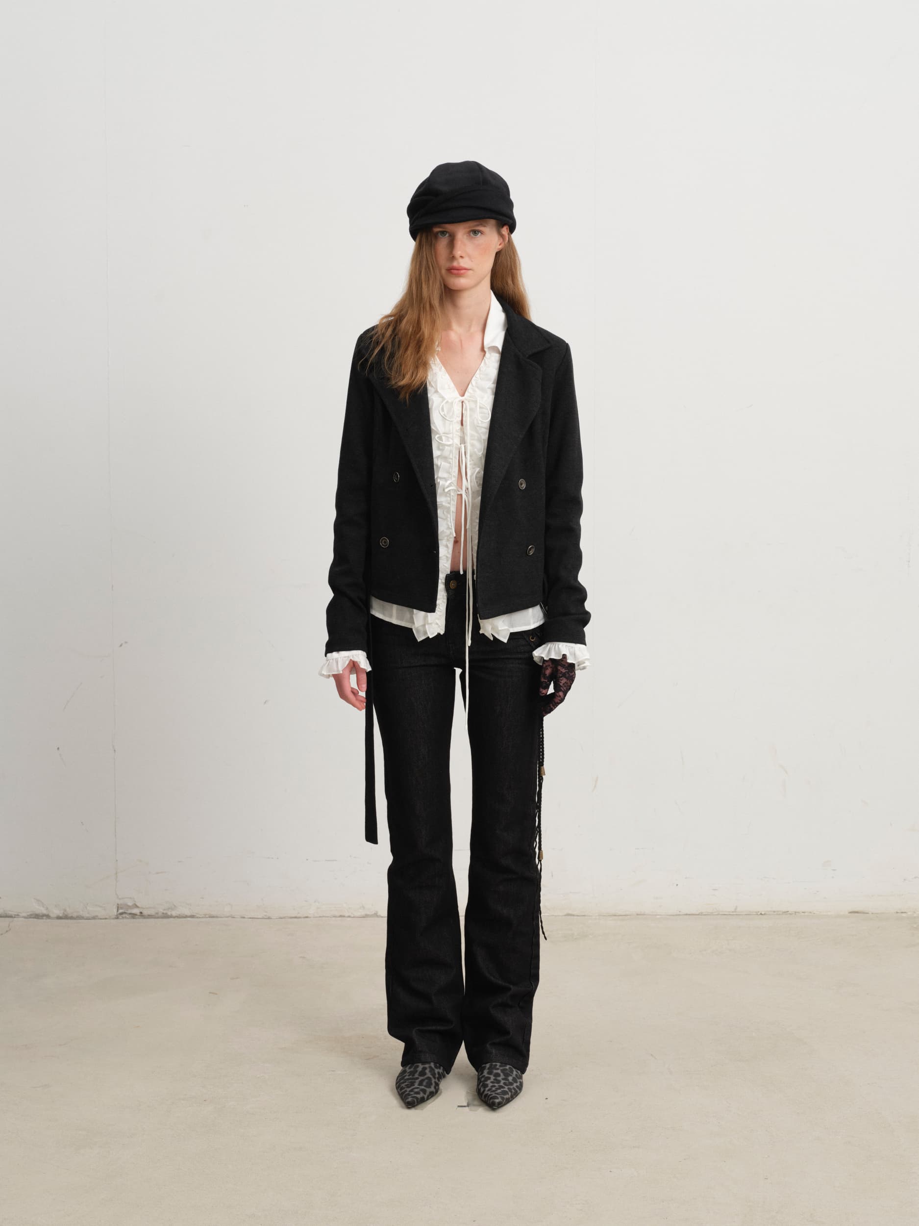 Double-Breasted Fleece-Lined Wool Blend Slim-Fit Jacket