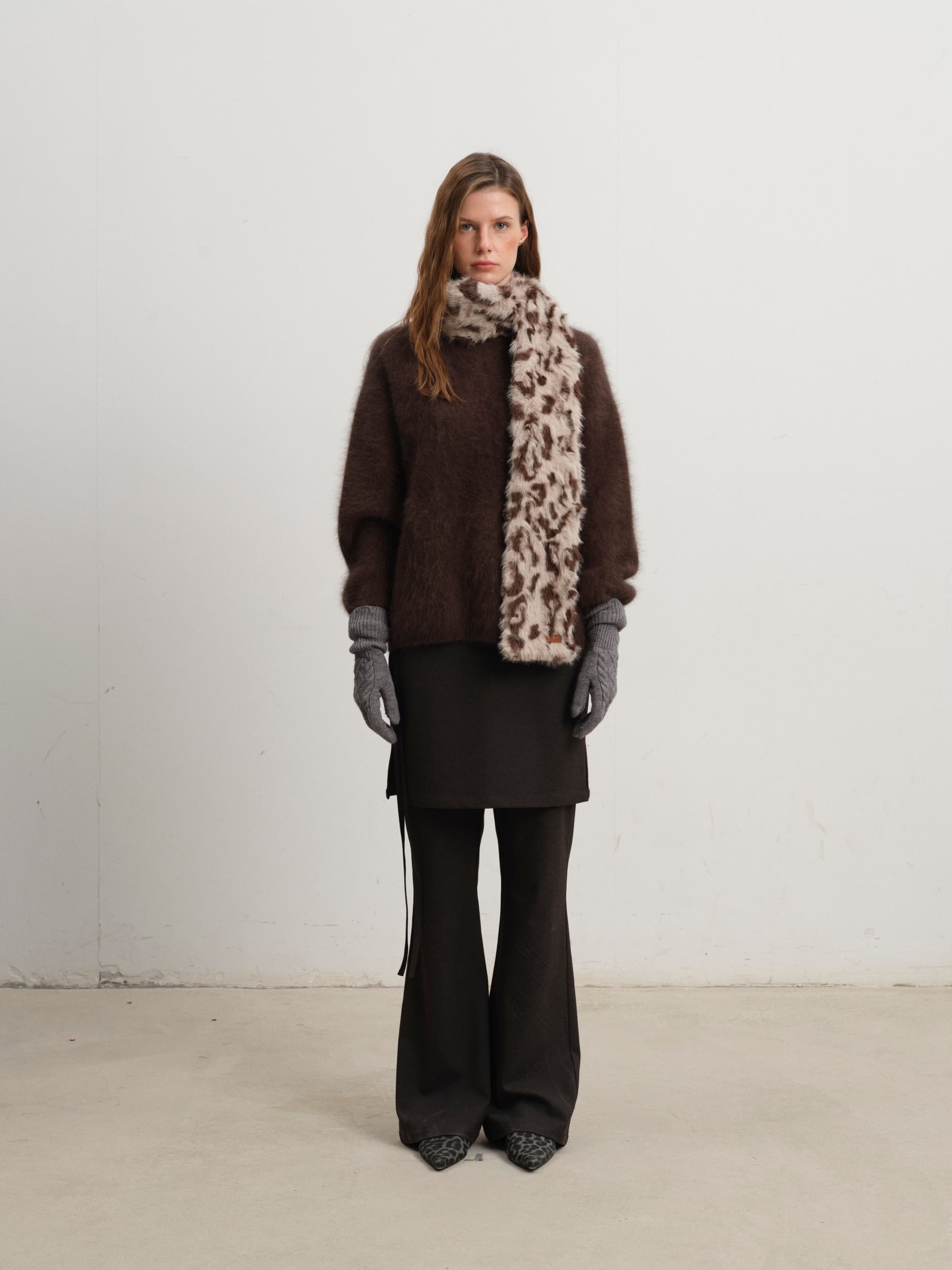 Cozy Fleece Brown Pullover Sweater