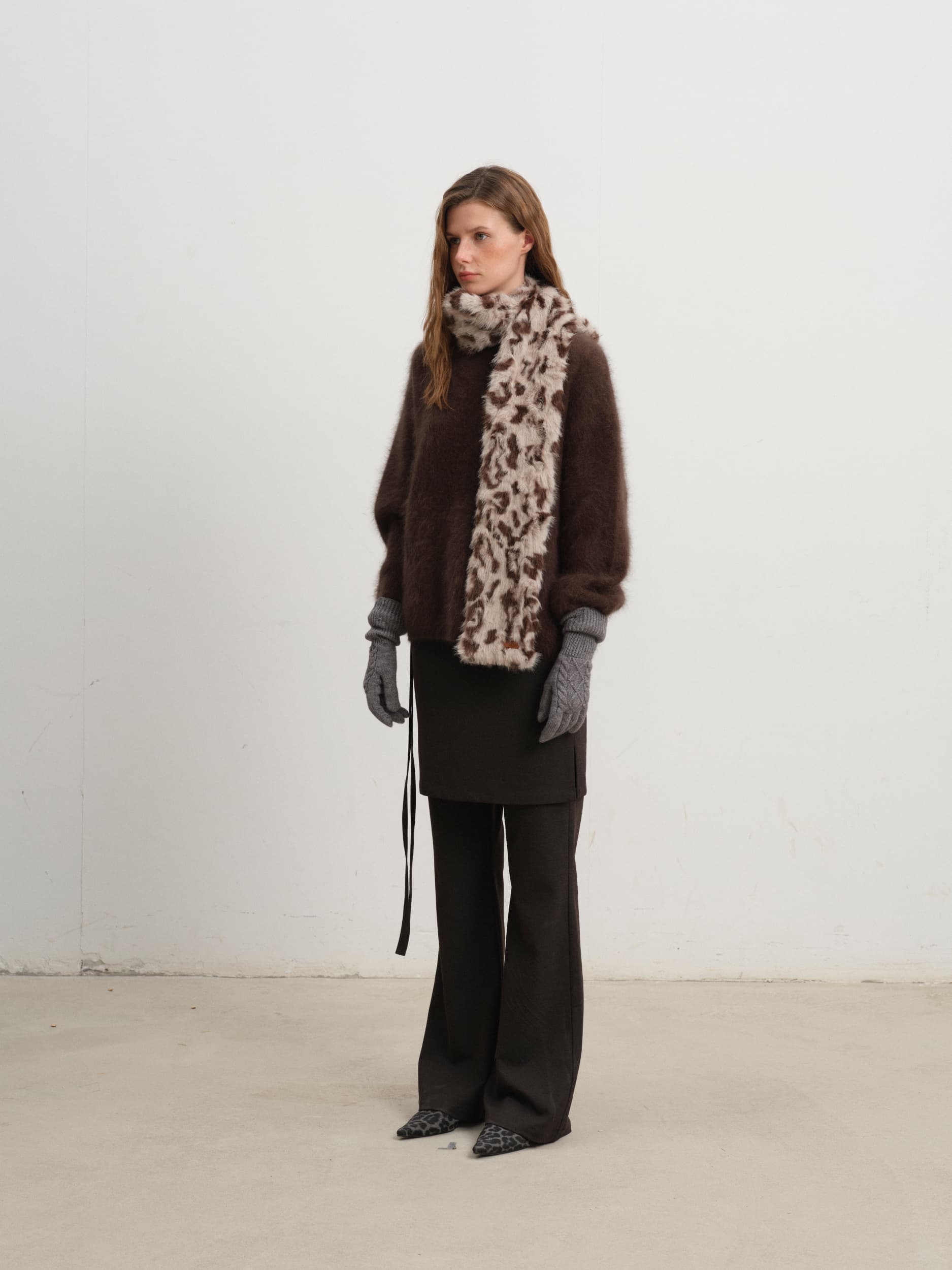 Cozy Fleece Brown Pullover Sweater