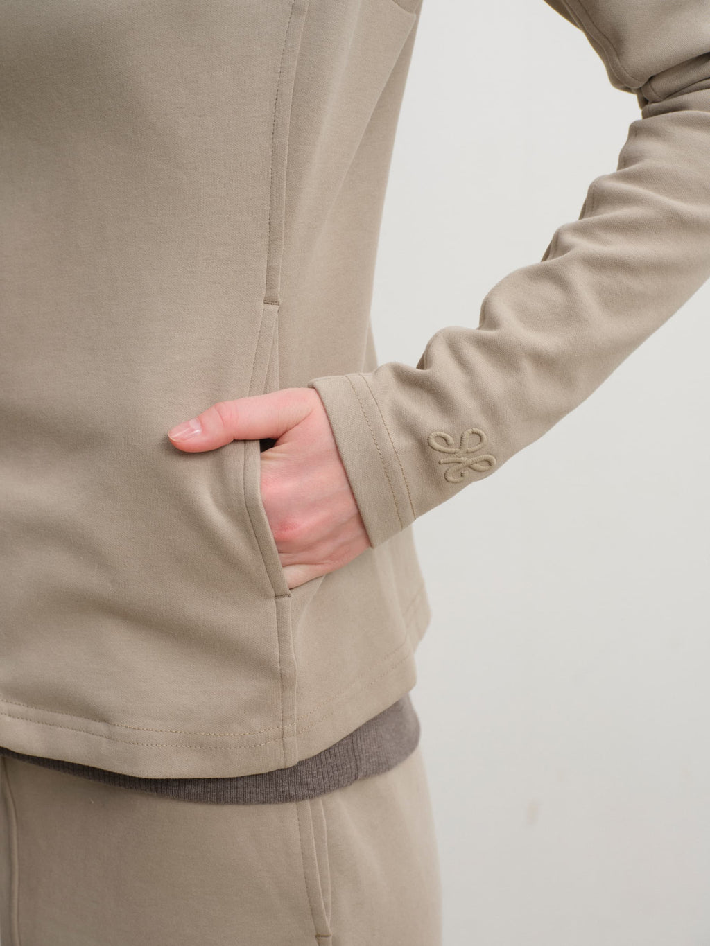 Slim Fit Asymmetric Zip Jacket(Beige)