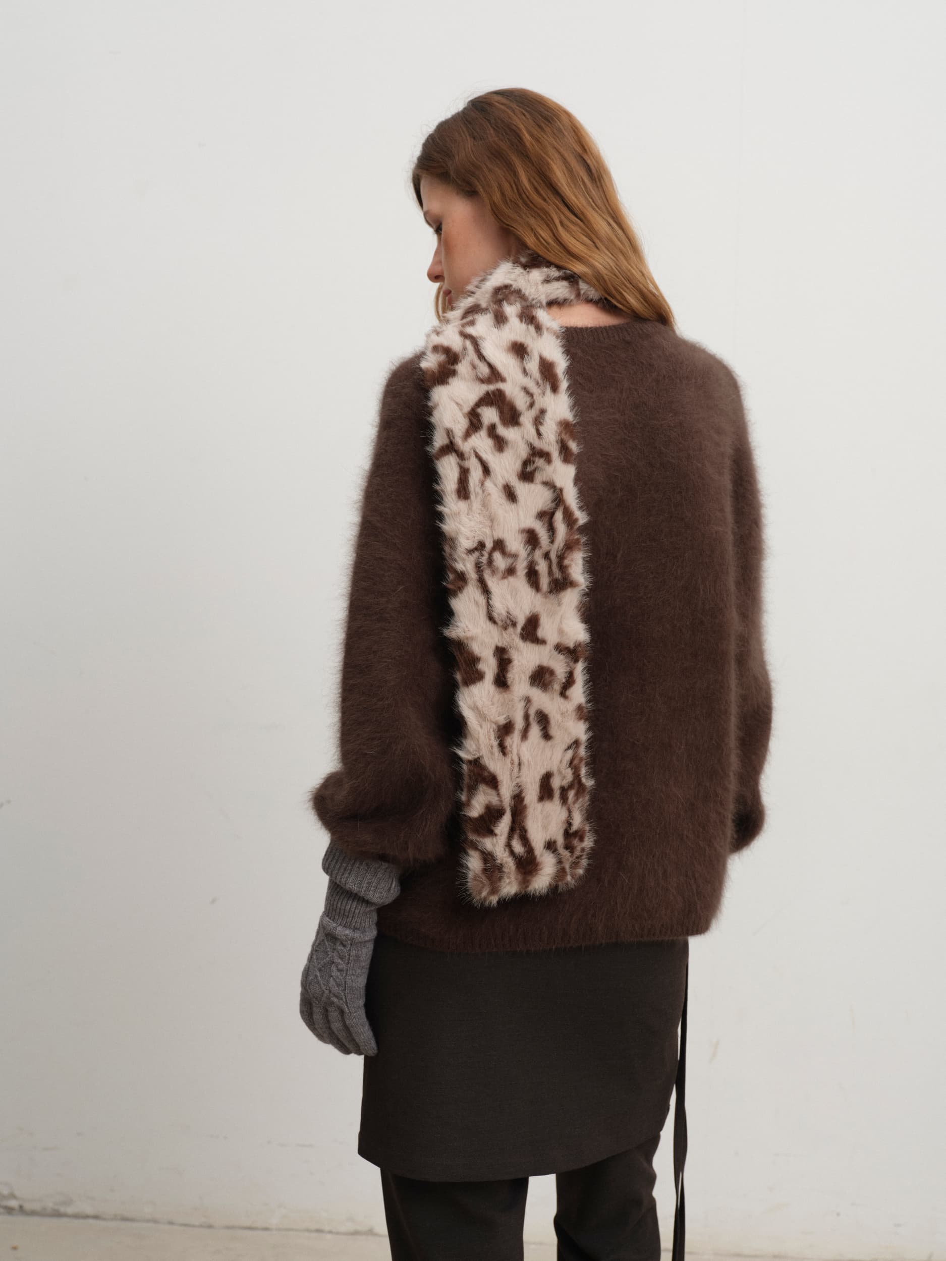 Cozy Fleece Brown Pullover Sweater