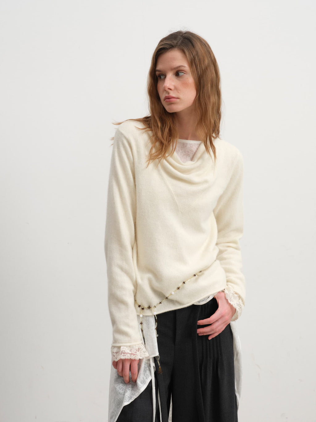 Winter Sonata Trim Wool Blend Sweater