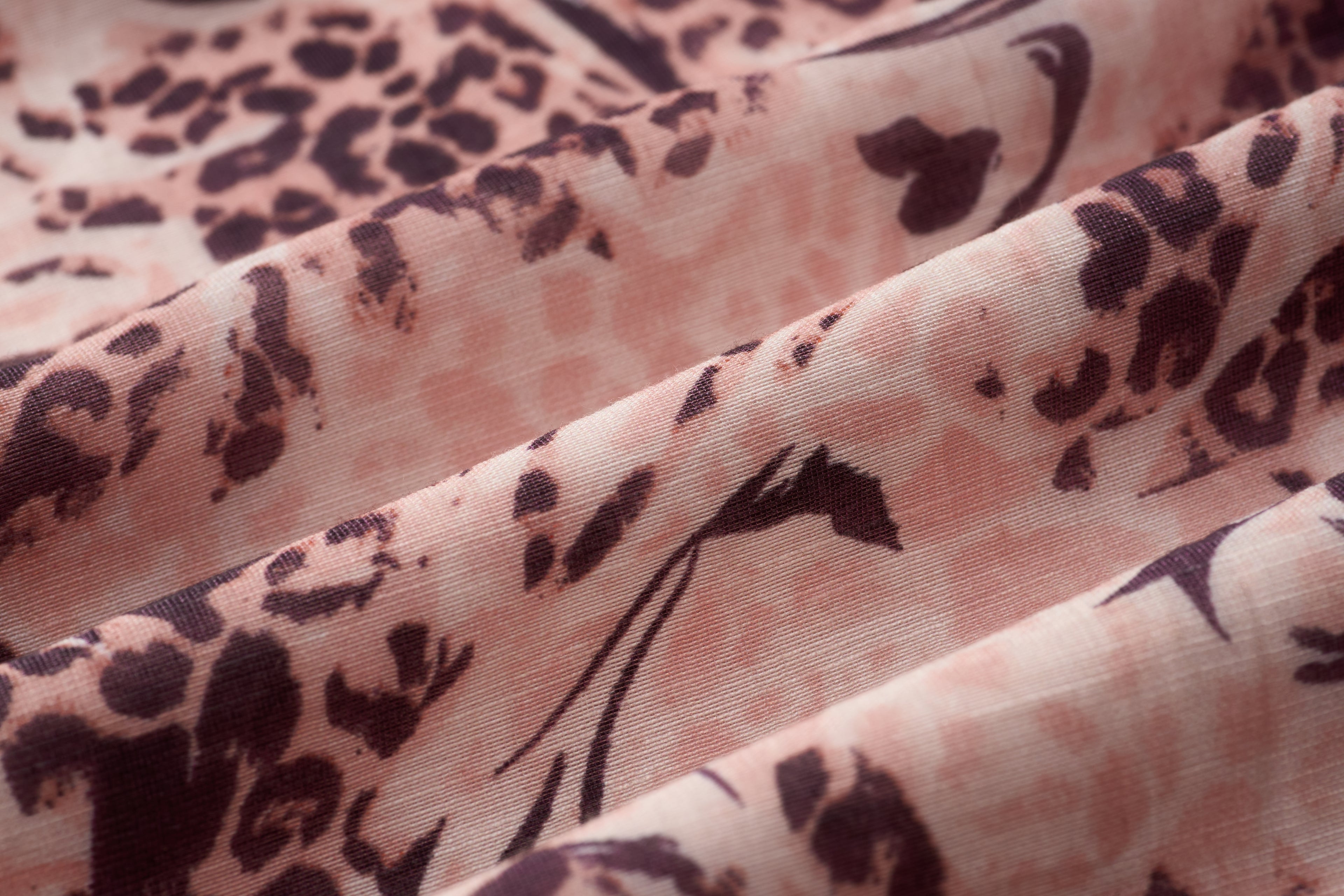 Leopard Floral Print Tie-Waist Midi Dress